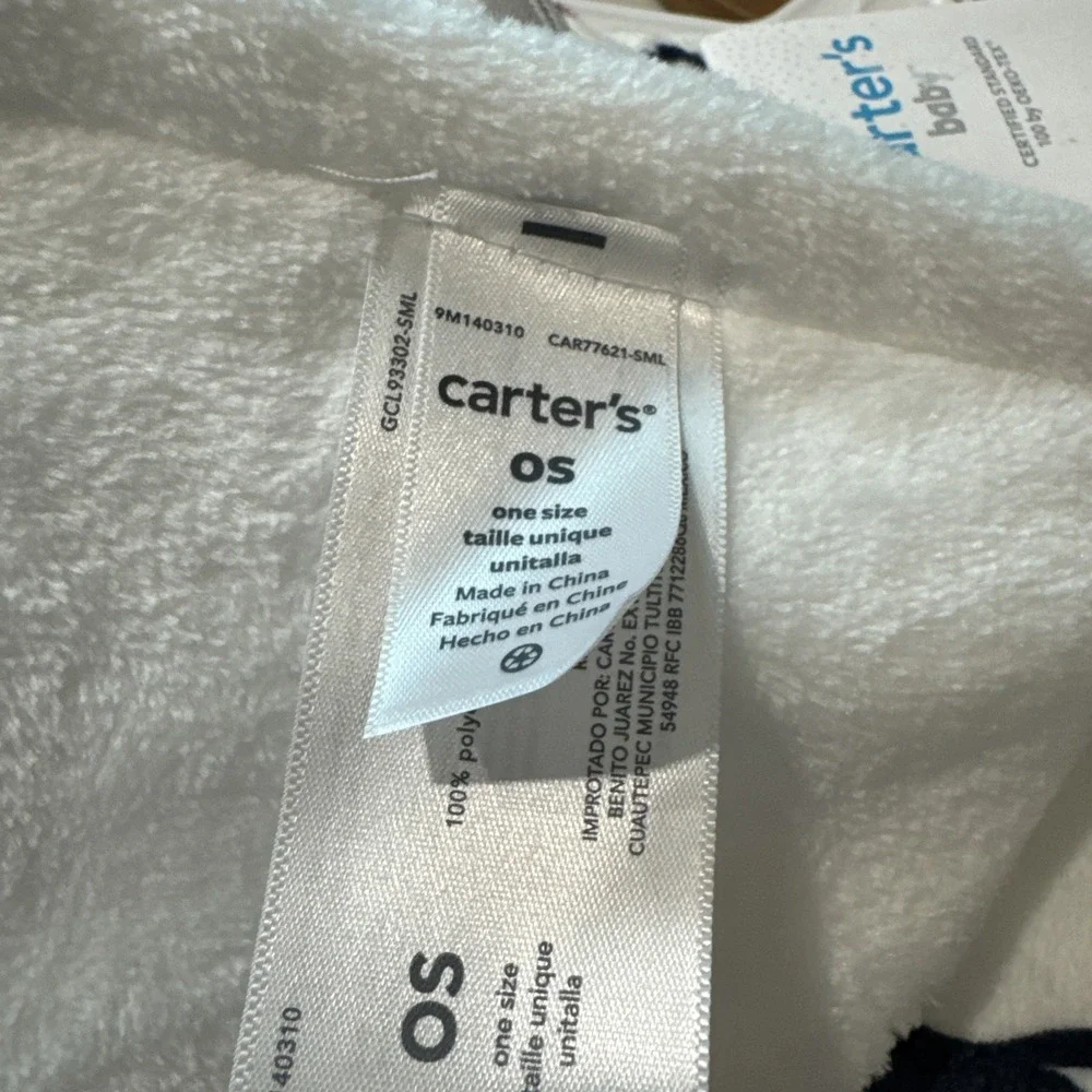 Carter's NWT Baby Blanket Safari Multi Color Zoo Animals White Plush‎ Cozy 2021
